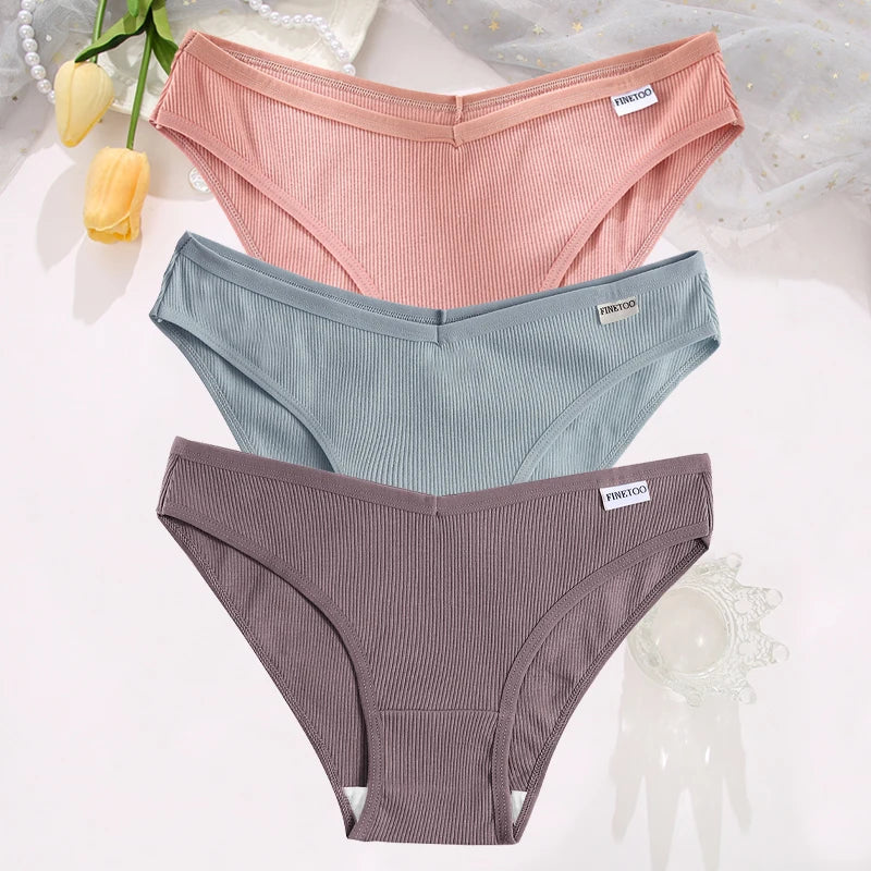 Set de 3 Panties de Algodón Hipoalergénicas de Talle Bajo