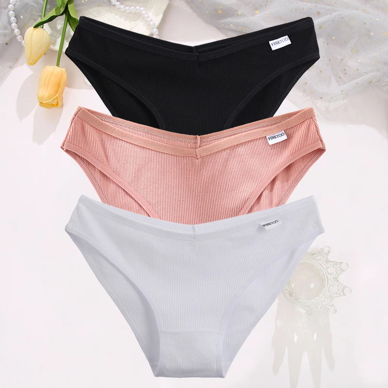 Set de 3 Panties de Algodón Hipoalergénicas de Talle Bajo