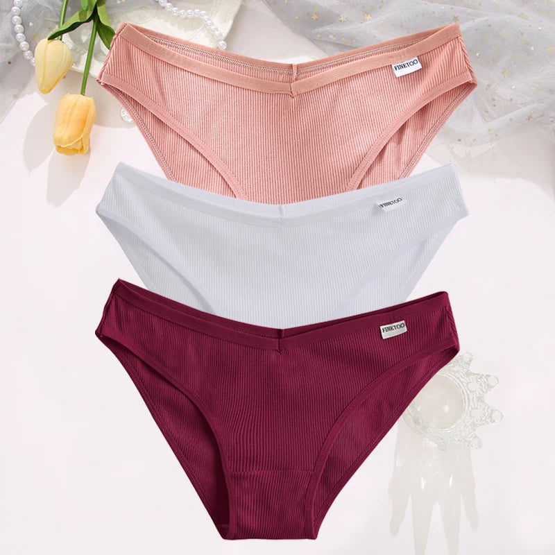 Set de 3 Panties de Algodón Hipoalergénicas de Talle Bajo
