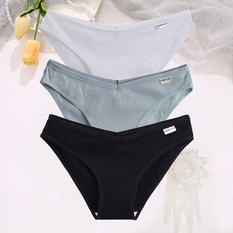 Set de 3 Panties de Algodón Hipoalergénicas de Talle Bajo