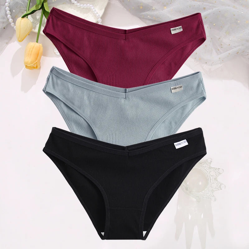 Set de 3 Panties de Algodón Hipoalergénicas de Talle Bajo
