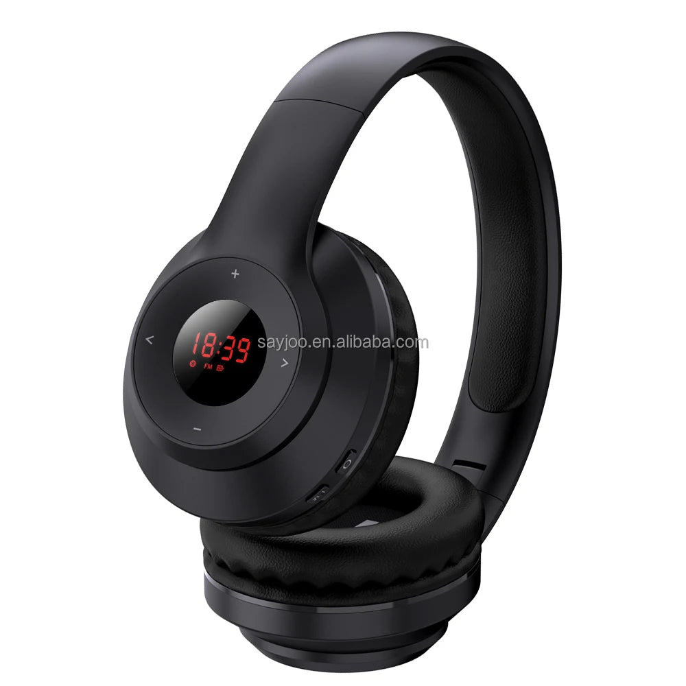 X5 Wireless FM/AM Radio Headphones – Over-Ear Headset with LCD Display & 650mAh Battery