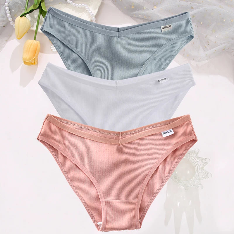 Set de 3 Panties de Algodón Hipoalergénicas de Talle Bajo