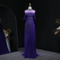 Sharon Said Off Shoulder Mermaid Gown with Train - Luxury Evening Dress
