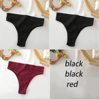 Set de 3 panties sin costuras de talle alto para mujer