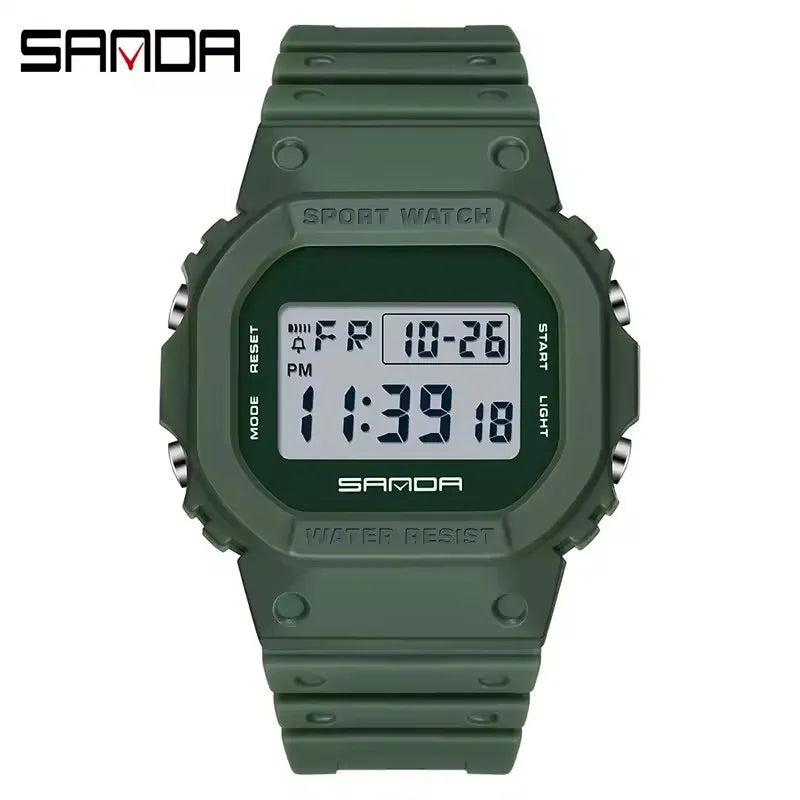 SANDA 2107 Boys Digital Sport Watch – Waterproof, Chronograph, Luminous, TPU Band