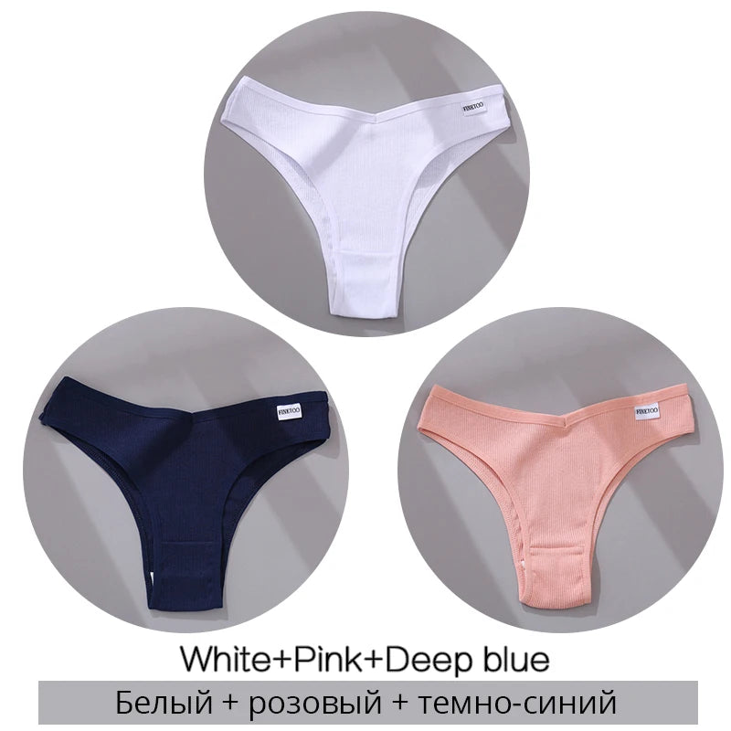 Set de 3 Panties de Algodón Hipoalergénico sin Costuras para Mujer