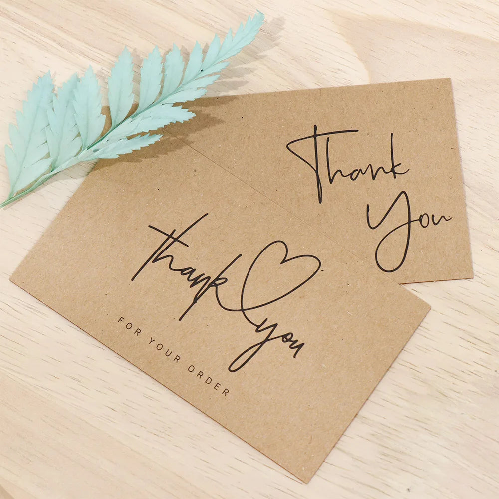 30PCS Online Retail Cardstock Package "Thank You For Your Order" Postcards Greeting Labels Kraft Paper Cards Express Appreciate