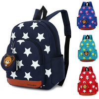 Star Print Kids Backpack - Cute Nylon School Bag for Toddlers & Kindergarten