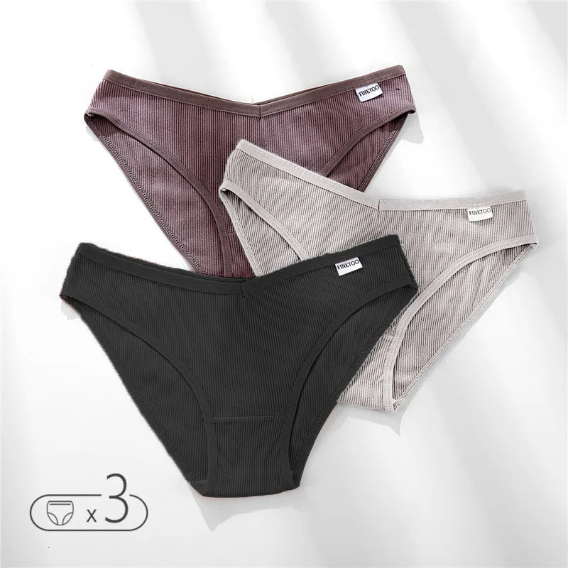Panties de Algodón FINETOO - Ropa Interior Femenina Sexy Talla M-4XL