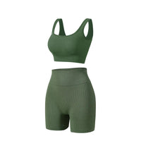 Women's Sports Bra & High-Cut Bikini Set – Wire-Free Padded Yoga Set