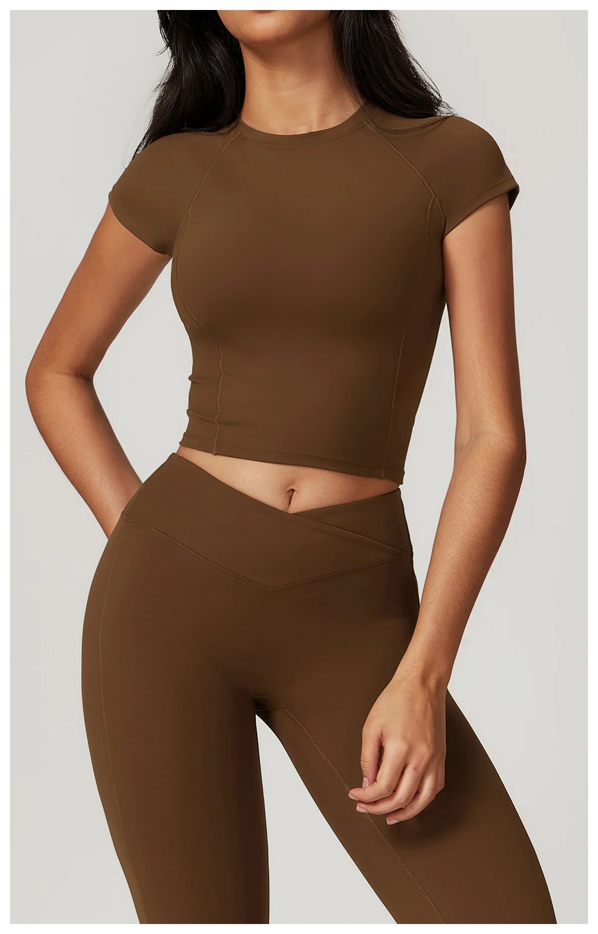 Recycled Flutter Sleeve Yoga Top – Slim Fit Quick-Dry Workout T-Shirt for Women