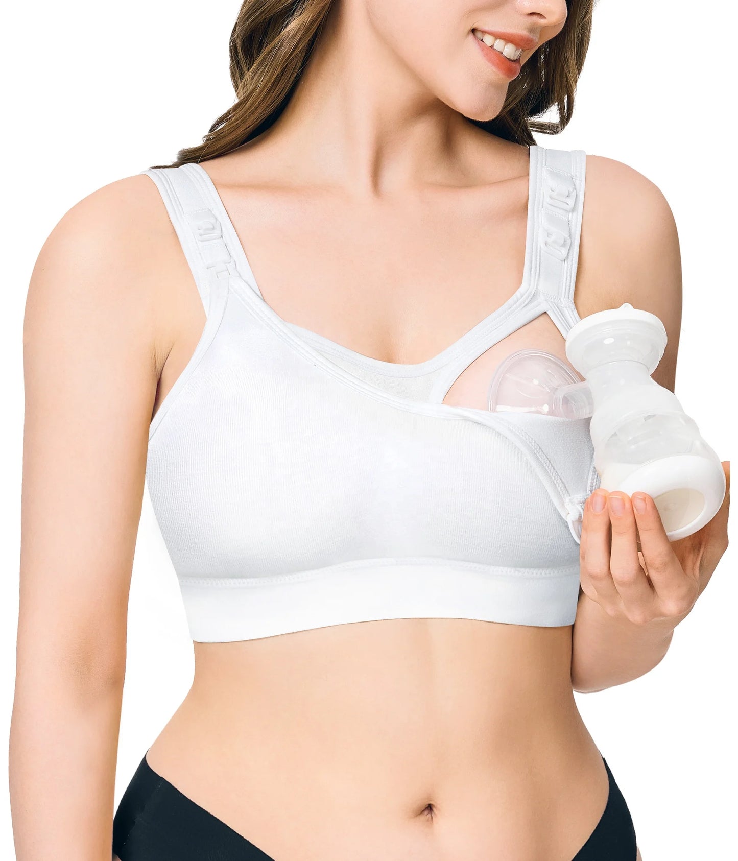 Plus Size Nursing Bra – Adjustable Straps & Removable Cups Wire-Free Maternity Bra