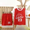 Boys Athletic Sports Set - Polyester Jersey & Shorts 2-Piece