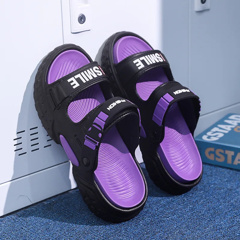 Men's Thick Sole Sport Slides - Waterproof Non-Slip Summer Sandals