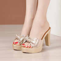 Sh10554a Top Quality 10cm Heeled slippers 2024