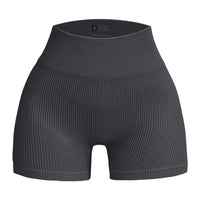Women's Ribbed High Waist Yoga Shorts — Seamless, Sweat-Wicking, Push-Up Active Wear
