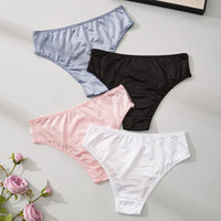 Luxury Satin Lace Hipster Briefs – Silky Breathable Low-Rise Everyday Panties