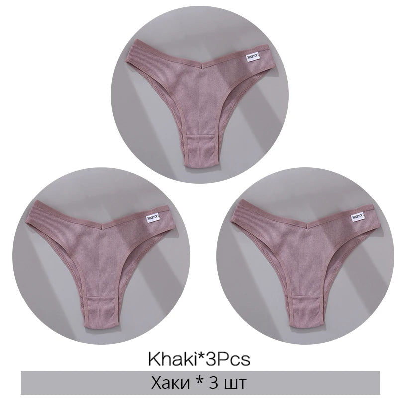 Set de 3 Panties de Algodón Hipoalergénico sin Costuras para Mujer