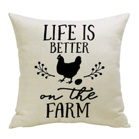 CANIRICA Letter Print Cushion Cover 45x45cm | Faux Linen Decorative Pillow Case