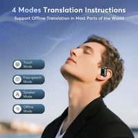 AI Translator Earbuds – 144 Languages, OLED Display, Bluetooth 5.4, CE/FCC Certified | Travel & Business