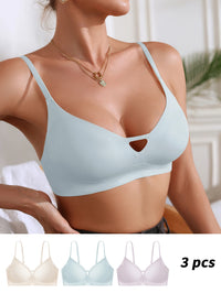 Heart Cutout Backless Bralette | Seamless Wire-Free Push-Up Bra with Adjustable Straps