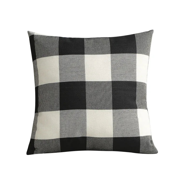 CANIRICA Letter Print Cushion Cover 45x45cm | Faux Linen Decorative Pillow Case