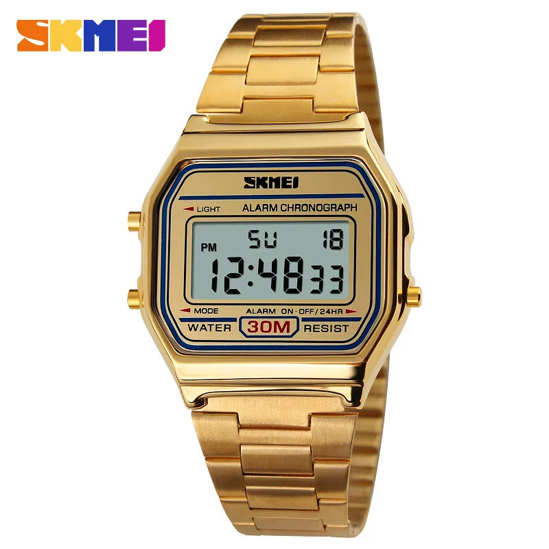 SKMEI 1123 Men's Slim Digital Watch – Perfect Gift for Him | Stainless Steel, Waterproof