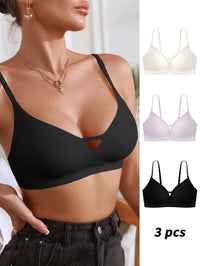 Heart Cutout Backless Bralette | Seamless Wire-Free Push-Up Bra with Adjustable Straps