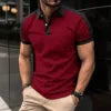 Men's Casual Short Sleeve T-Shirt — Slim Fit, Breathable Polyester-Cotton Blend