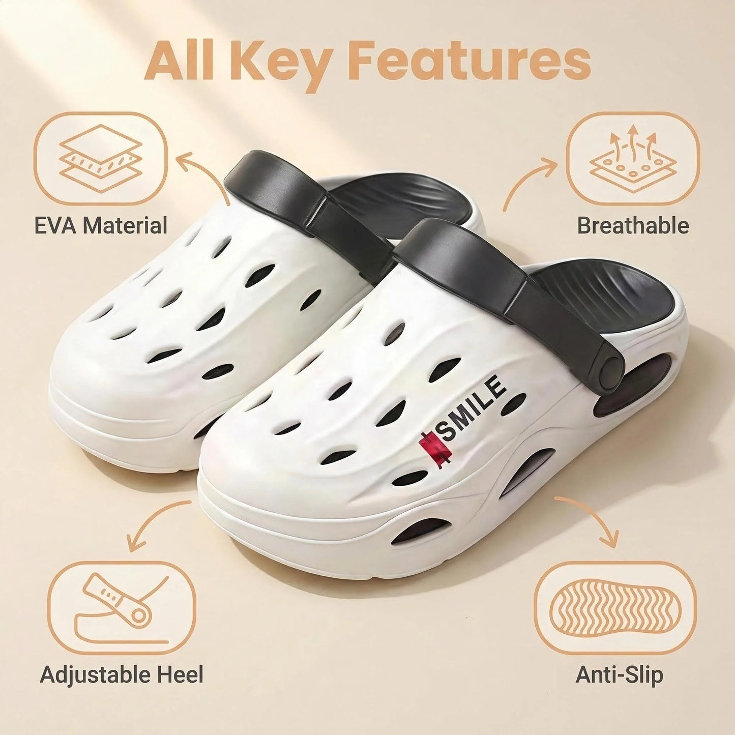 Men's Lightweight EVA Clogs - Waterproof Garden Shoes