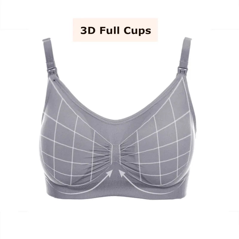 Seamless Front-Open Maternity Nursing Bra – One-Hand Access Removable Pads Breastfeeding Bra