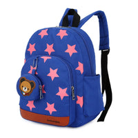 Star Print Kids Backpack - Cute Nylon School Bag for Toddlers & Kindergarten