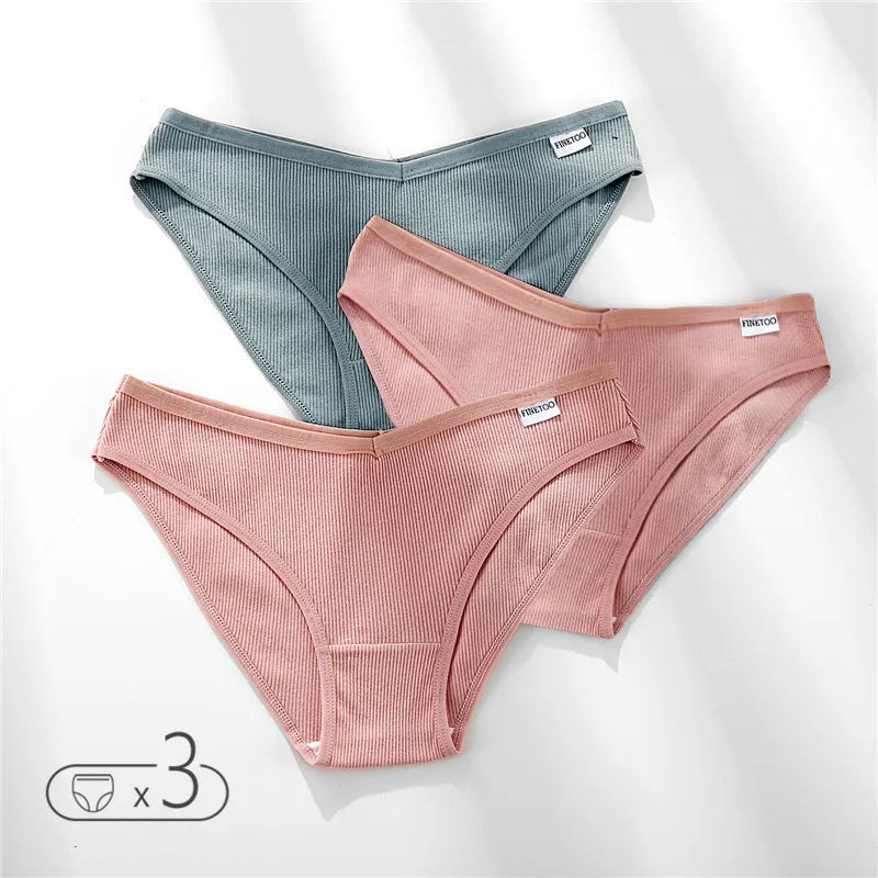 Panties de Algodón FINETOO - Ropa Interior Femenina Sexy Talla M-4XL