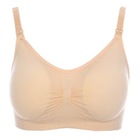 Seamless Front-Open Maternity Nursing Bra – One-Hand Access Removable Pads Breastfeeding Bra