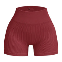 Women's Ribbed High Waist Yoga Shorts — Seamless, Sweat-Wicking, Push-Up Active Wear