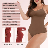 Seamless Thong Bodysuit Shapewear - Full Body Tummy Control