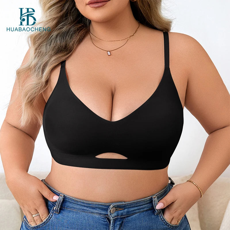 Plus Size Wireless Sports Bra | Seamless Push-Up, Low Back | Sizes XL–4XL
