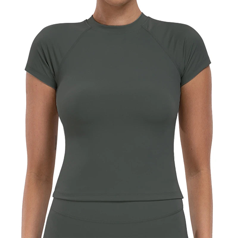 Women's Quick-Dry Crop Top | 4-Way Stretch Yoga & Running Shirt