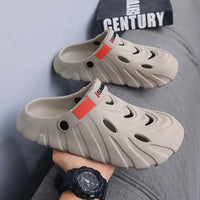Men's Sporty Lightweight EVA Slippers - Closed Toe Non-Slip Summer Shoes