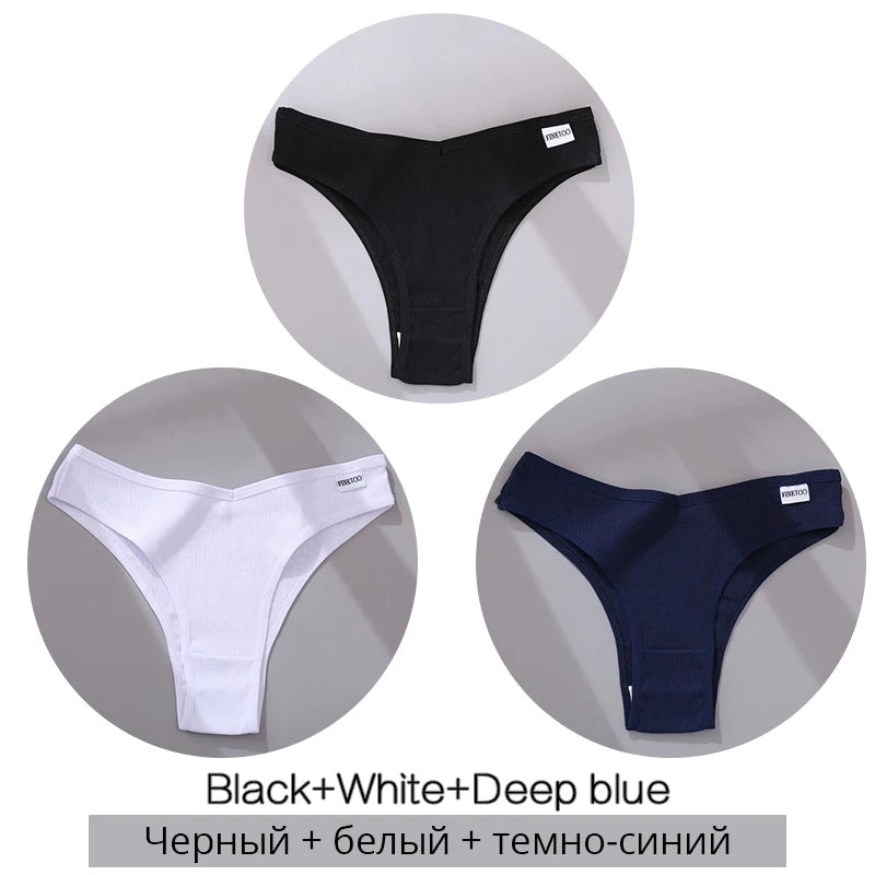 Set de 3 Panties de Algodón Hipoalergénico sin Costuras para Mujer
