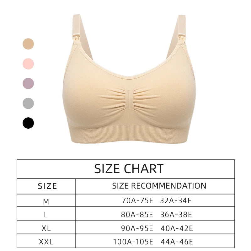 Plus Size Nursing Bra | Seamless Wire-Free Maternity Bralette with Removable Pads (M–XXL)