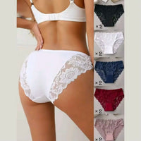 Plus Size Lace Panties for Women Solid Lightweight Breathable Mesh Design Sexy High-Elasticity Quick-dry Comfortable Underwear