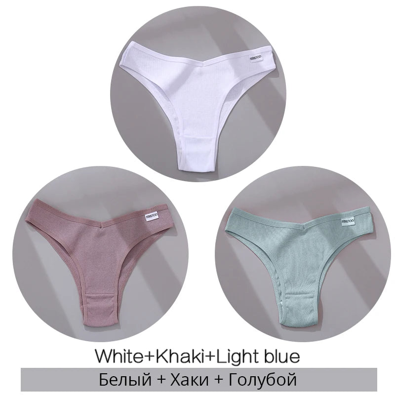 Set de 3 Panties de Algodón Hipoalergénico sin Costuras para Mujer