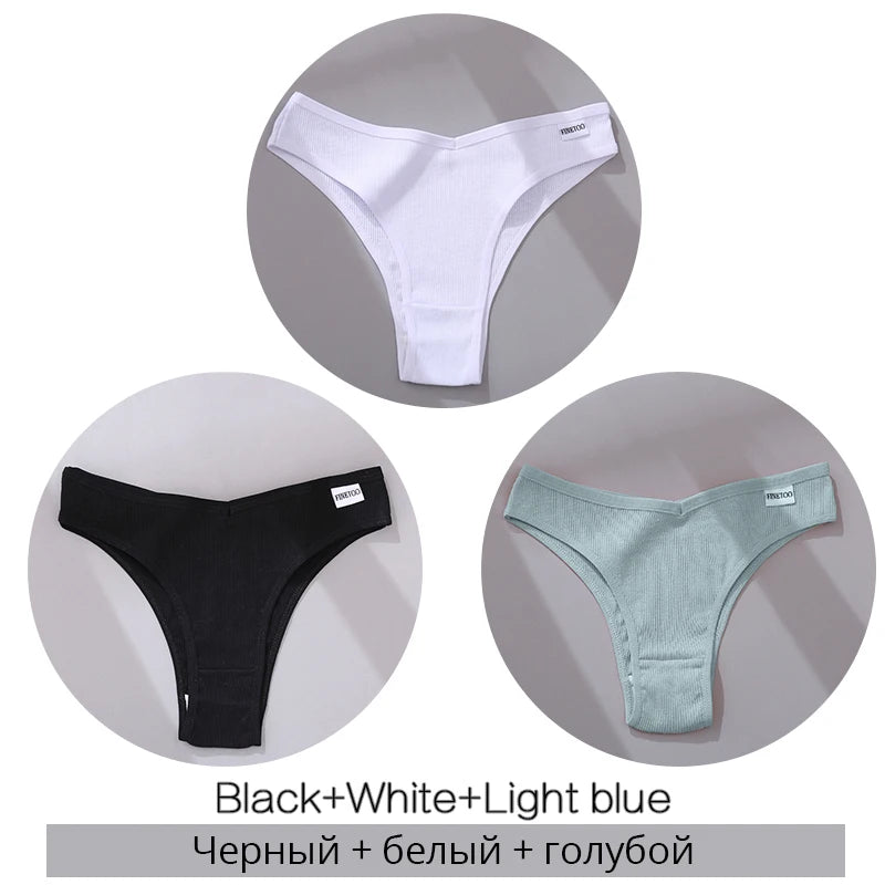 Set de 3 Panties de Algodón Hipoalergénico sin Costuras para Mujer