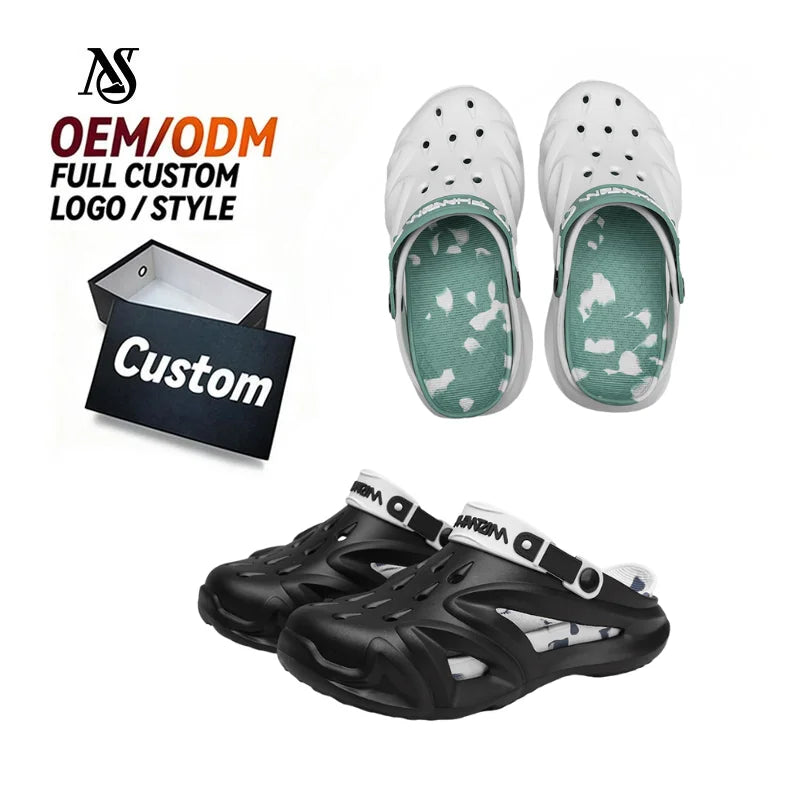 Platform EVA Clogs - Adjustable Strap Camouflage Slides for Men