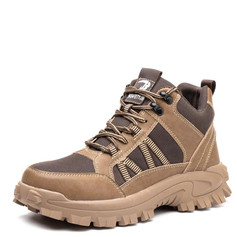 Four Season Fashion High Top Safety Boots Anti Smashing and Anti Piercing Work Shoes Lightweight Breathable Safety Boots