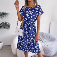 Candy Color Chiffon A-Line Midi Dress | Short Sleeve Casual Women's Summer Dress