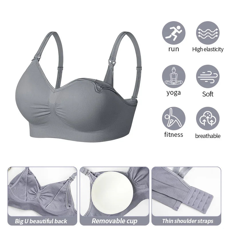 Seamless Maternity & Nursing Bra – Wire-Free Front-Opening Breastfeeding Underwear
