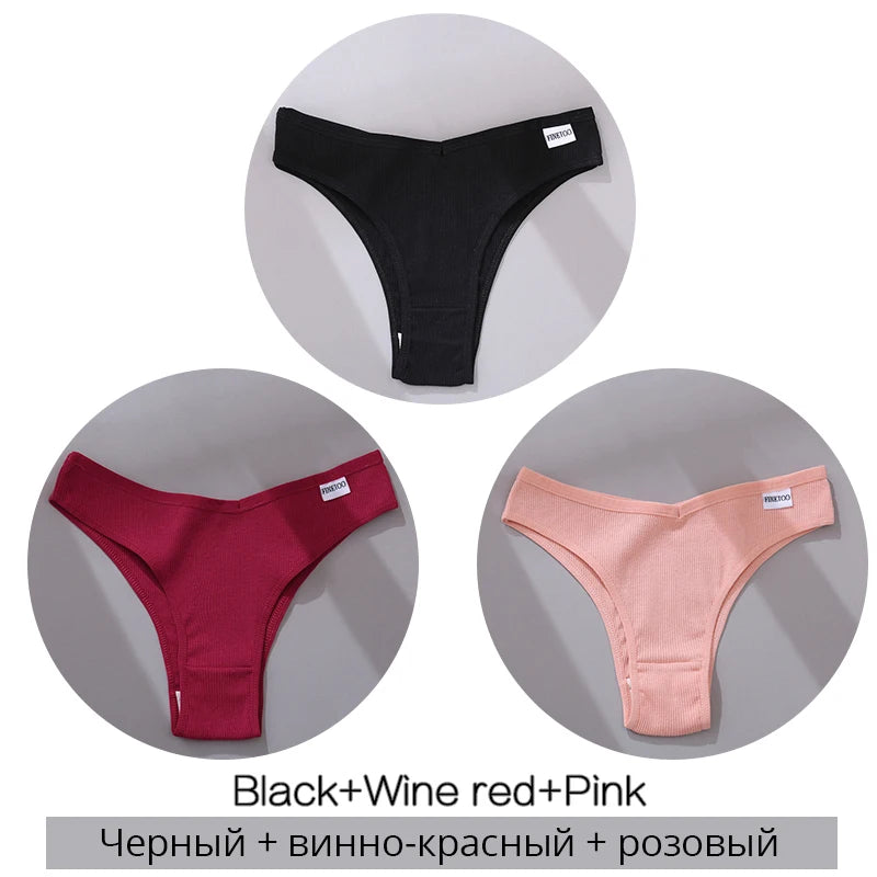 Set de 3 Panties de Algodón Hipoalergénico sin Costuras para Mujer